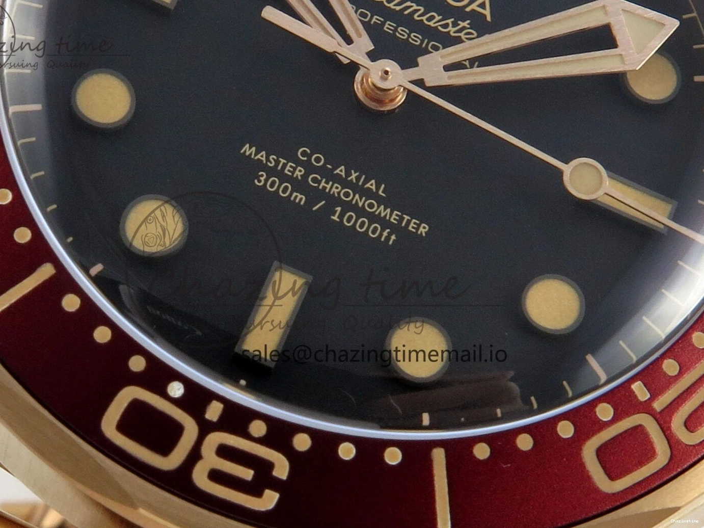 0226 Stylish Seamaster 300M Diver Rose Gold VSF 1:1 Best Edition Black Dial on Mesh Bracelet A 7662